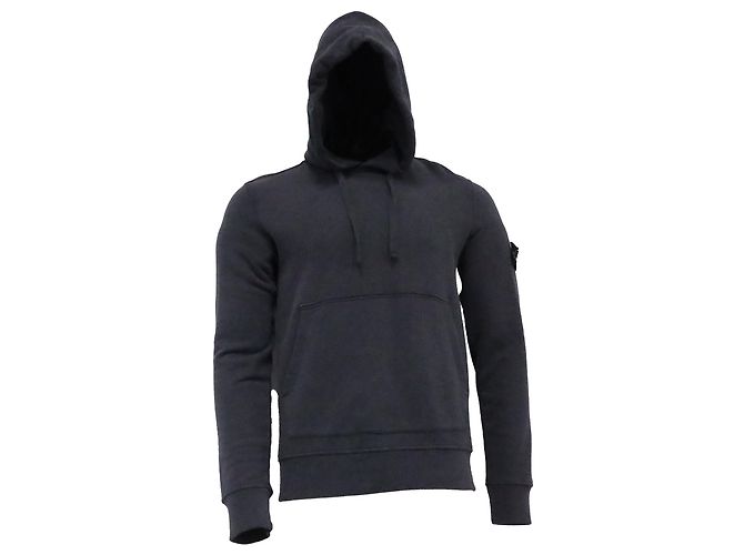 Sudadera con capucha y cordón Stone Island con parche de brújula en algodón gris oscuro