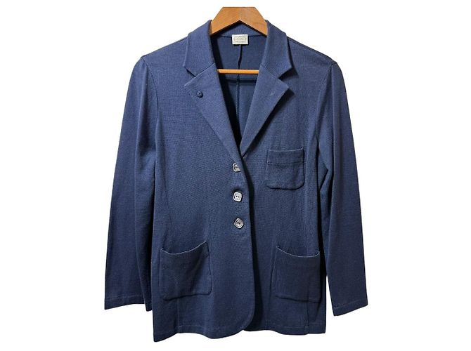 Autre Marque Agnona Knit Tailored Jacket Blue Navy blue