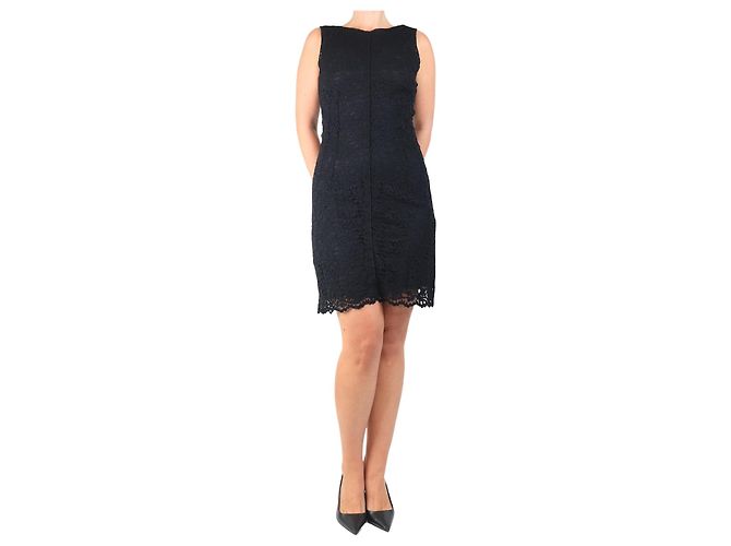 Dolce & Gabbana Schwarzes Spitzen-Midikleid - Größe UK 12