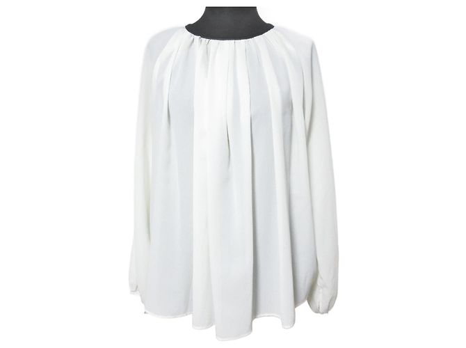 Autre Marque Pullover-Bluse aus flüssigem Georgette TOMORROWLAND Weiß Aus weiß