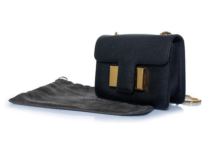 Bolsa Sienna em couro texturizado preto da Tom Ford