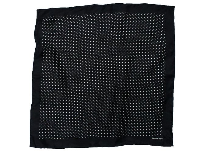 Saint Laurent, lenço de bolso com bolinhas Preto Branco