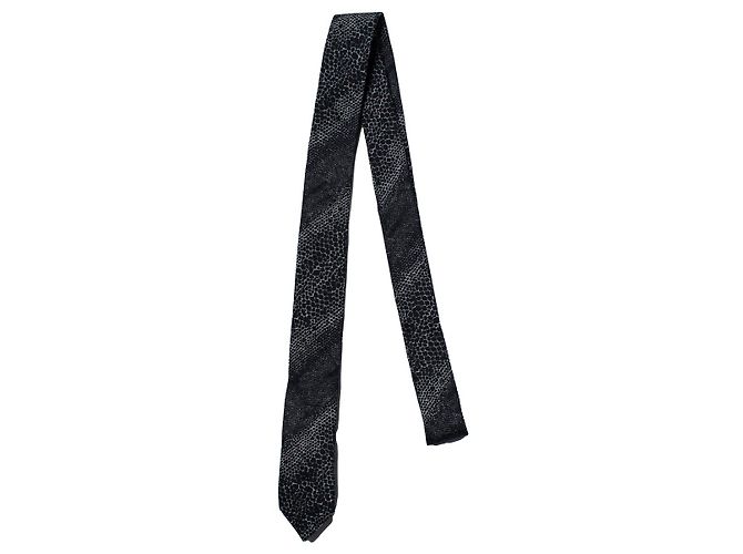 Lanvin, lizard print tie Black