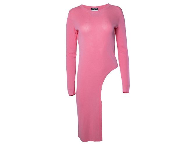 Chanel, asymmetrisches Stricktop in Barbie-Rosa Pink