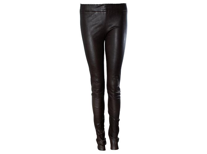 Dunkelbraune Lederleggings Sylvie Schimmel