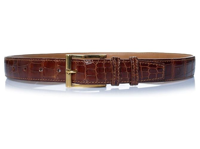 Autre Marque J M Weston, crocodile leather belt in brown
