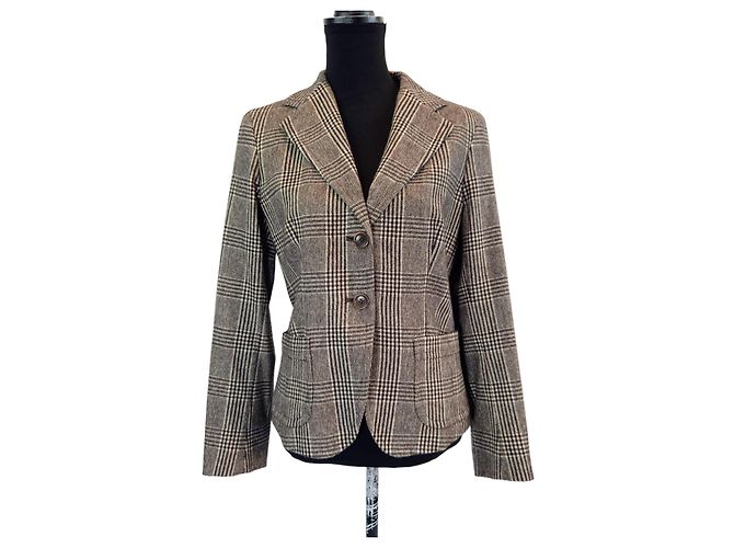 Max Mara wool jacket, vintage jacket 1990s-2000s Brown Beige
