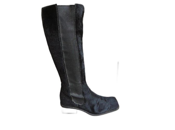 Botas Dolce & Gabbana em couro de pônei preto