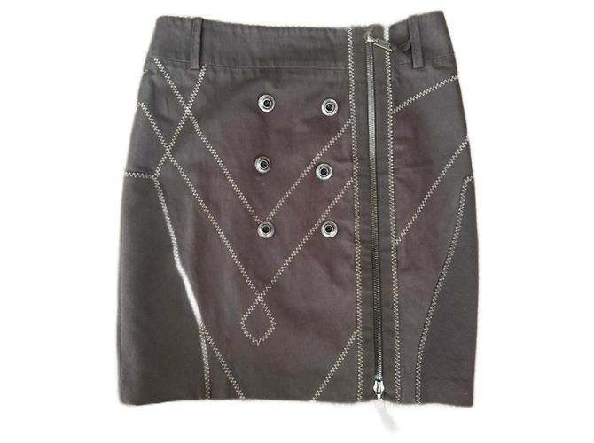 Saia Christian Dior Castanha de Algodão Marrom