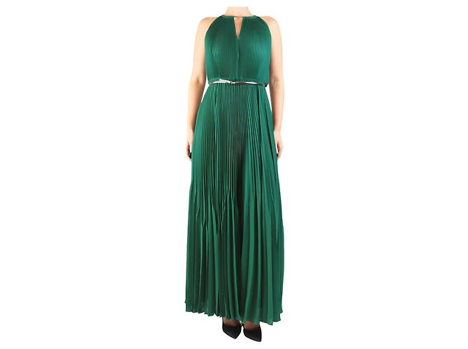Autre Marque Grünes plissiertes Midikleid - Größe