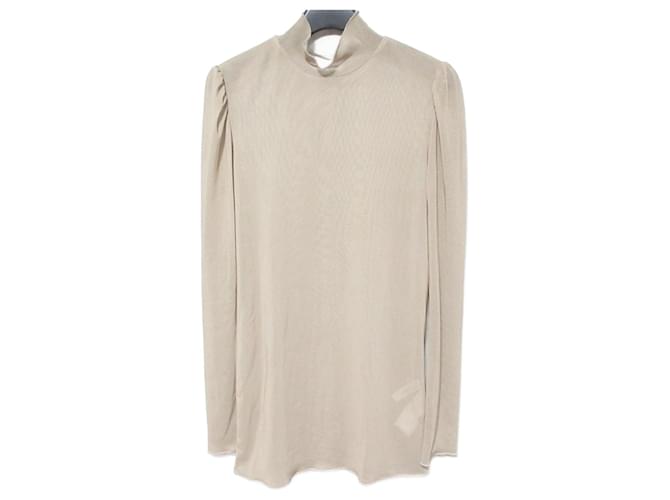 Autre Marque AMERI Maglia a collo alto trasparente Beige
