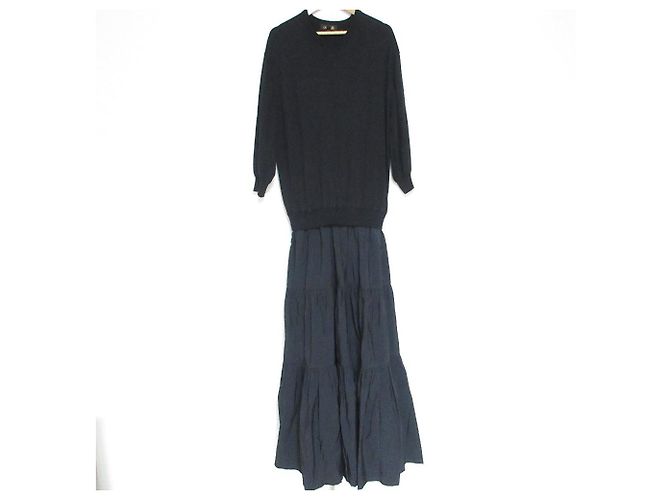 Autre Marque 16G Stricktaftkleid Drawer Schwarz