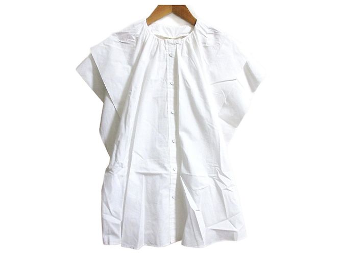 Autre Marque Blusa de manga francesa em camadas Branco