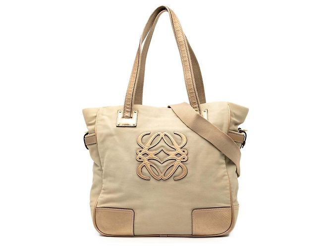 Bolsa de lona marrom Anagram LOEWE Bege