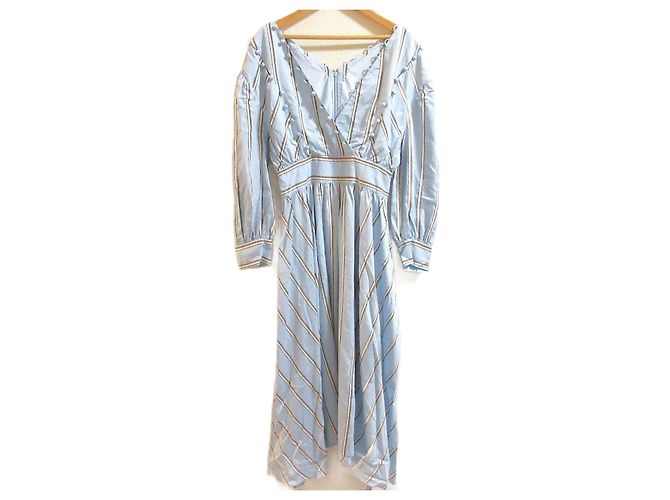 Autre Marque Vestido de mezcla de seda Christian Dada Negro Blanco Roja Azul claro