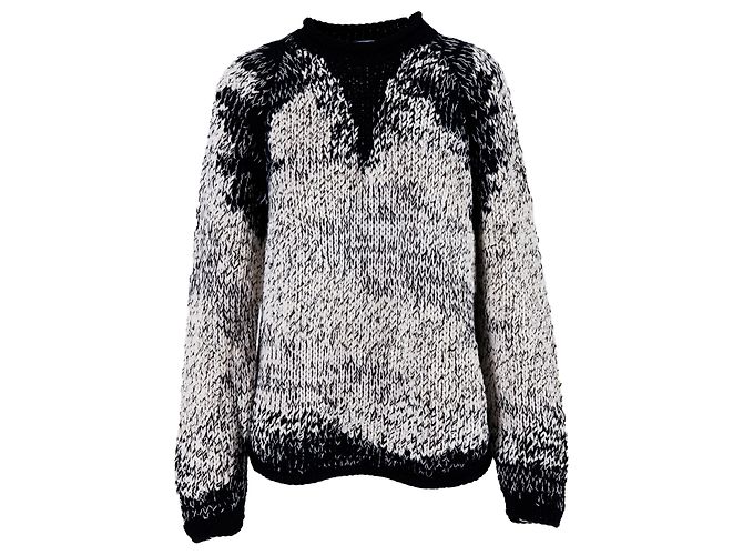 Schwarzer und weißer Strickpullover mit Pailletten von Brunello Cucinelli Braun
