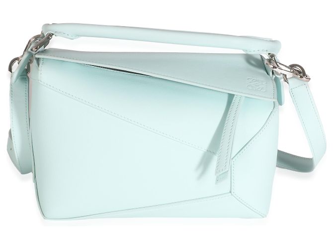 Bolsa Puzzle Edge Small em couro de bezerro clássico Loewe Blue Iceberg Azul