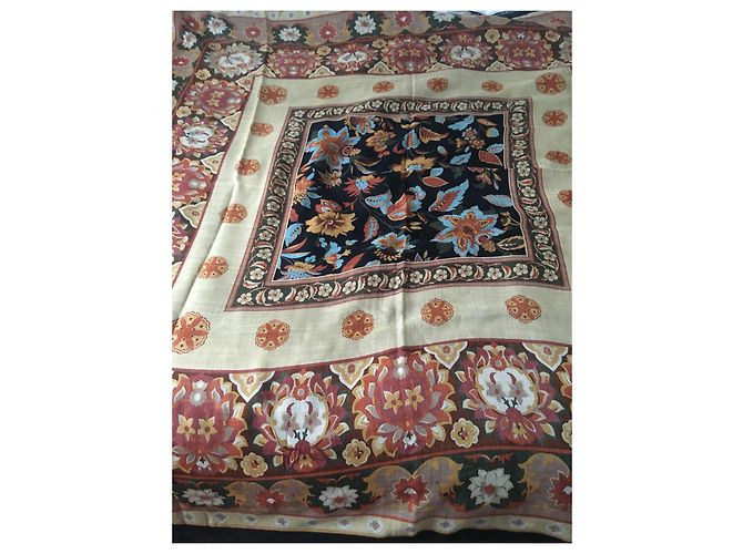 Autre Marque Sciarpa quadrata Bellodgia by Caron in seta e lana Multicolore