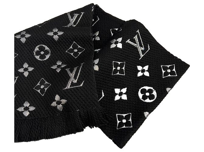 Sciarpa Logomania Shine di Louis Vuitton Nero