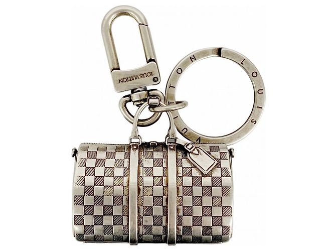 Portachiavi Charm Keepall Damier Louis Vuitton Argento
