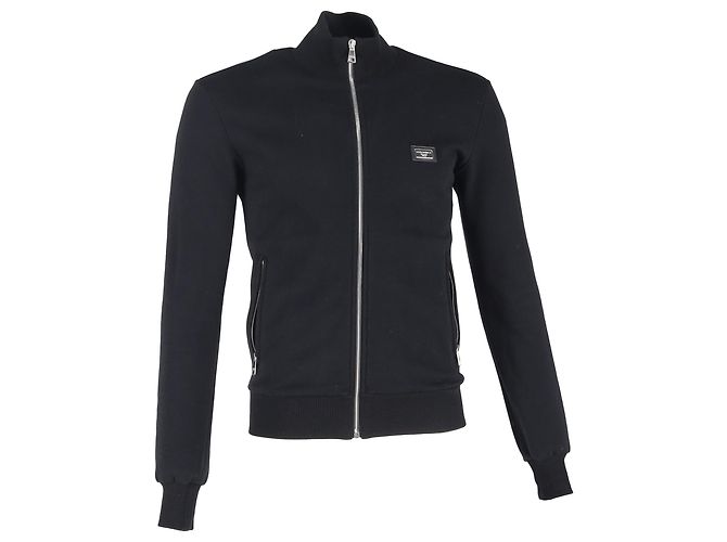 Maglione con zip Dolce & Gabbana con tasche in cotone nero