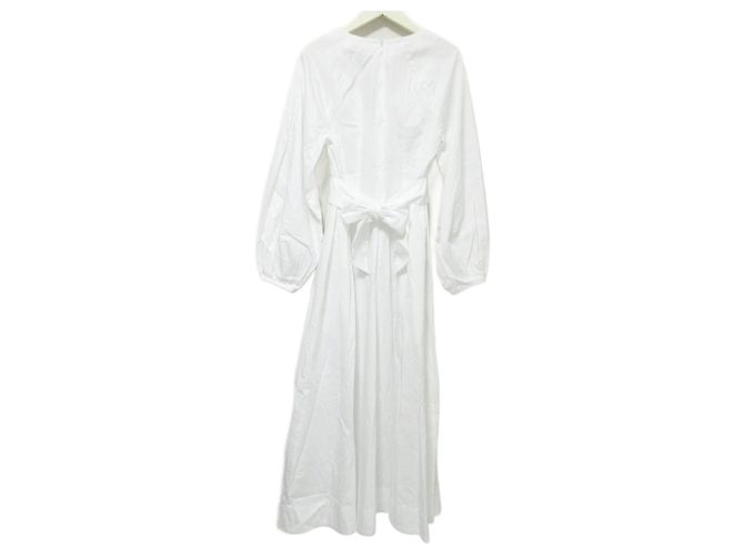 Autre Marque Vestido longo com cinto e decote em V Mara Hoffman Branco