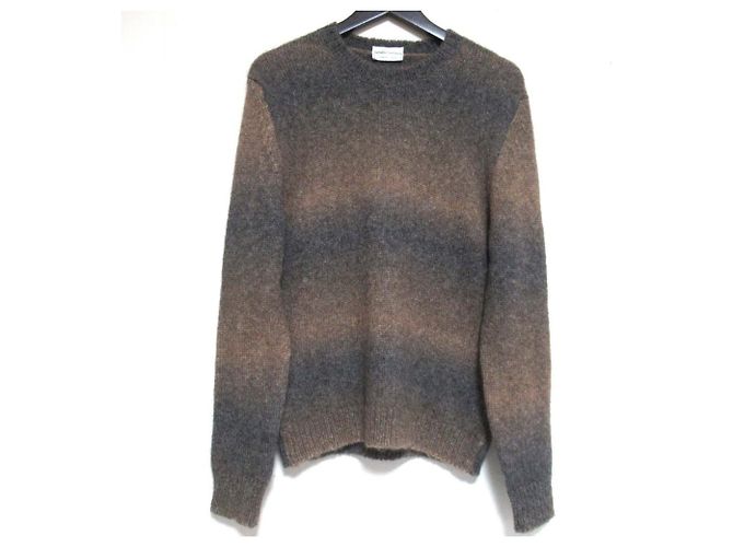 Autre Marque Tricô de Alpaca com Borda em Gradiente Settefili Cashmere Marrom Bege