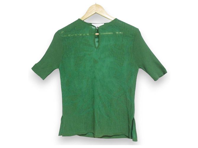 Autre Marque Opal-Leinen-Mischpullover Mame Kurogouchi Grün