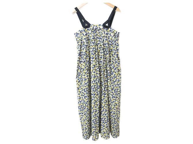 Autre Marque vestido pair drops mina perhonen Amarillo Azul marino