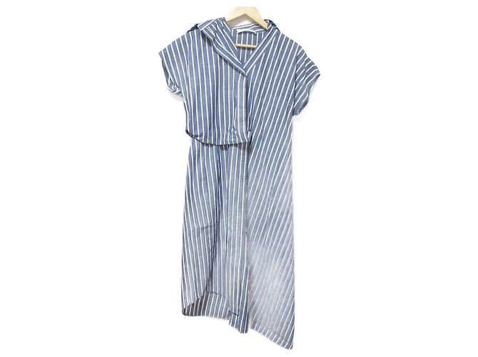 Autre Marque Abito camicia a maniche corte a righe Cedric Charlier Blu