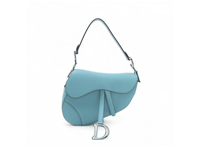 Dior Saddle Grained Calfskin Leather No Strap Handbag Blue  ref.2585545