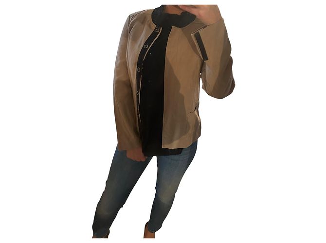 Autre Marque Jacke 1.2.3 - Größe 36 - 53% Leinen Beige