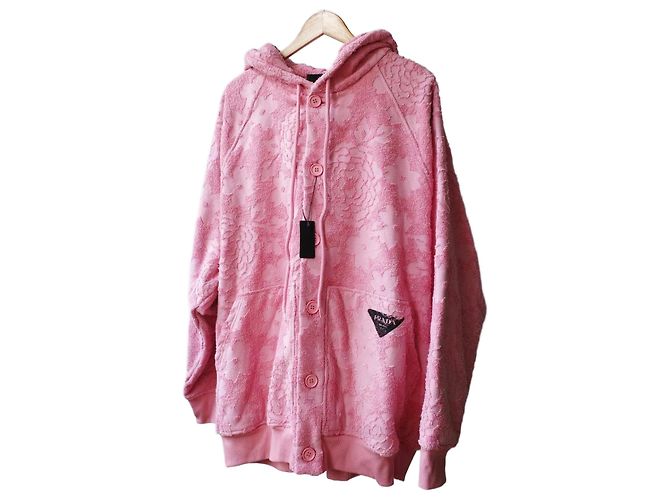Prada Hoodie in Rosa mit Blumenmuster Pink