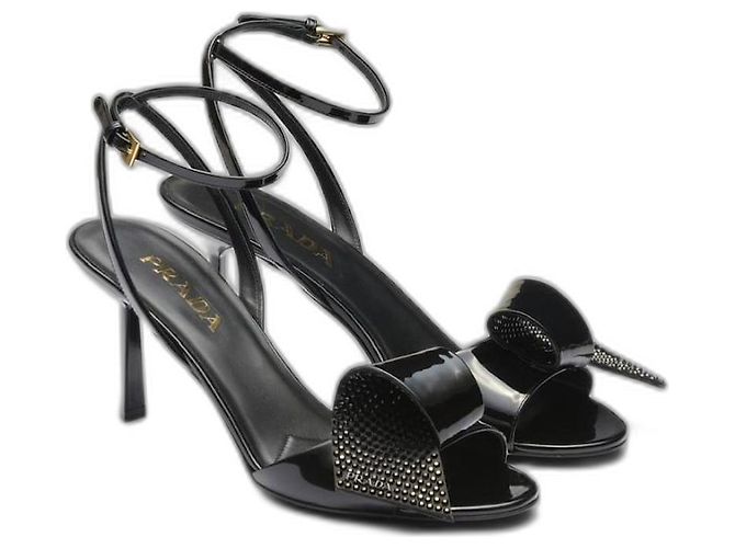Prada "VERNICE CRYSTAL" Absatzsandalen Schwarz