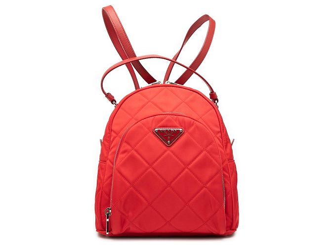 Prada Red Impuntu Tessuto Backpack