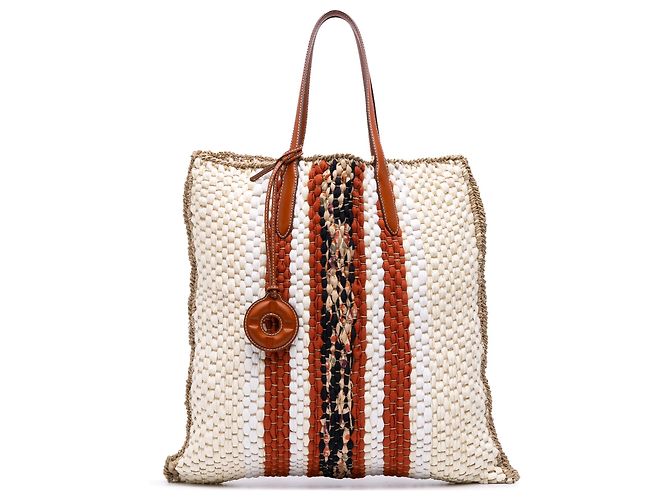 Bolsa Blossom de crochê de lã e seda marrom Loro Piana