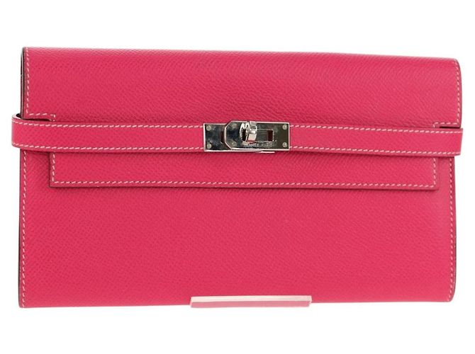 Portafoglio Kelly Epsom Lungo di Hermès Rosa
