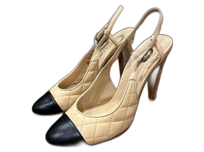 Chanel Slingback Pump 40 Beige