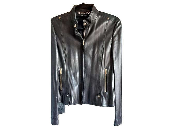 Marmont Giacca da motociclista Gucci in pelle nera Nero