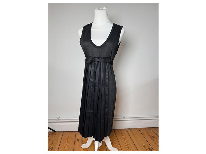 Stella Mc Cartney Vintage Stella McCartney Wollkleid Schwarz Anthrazitgrau