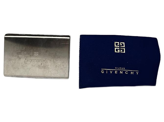 Vintage Givenchy Metal Card Holder / Cigarette Case Silver Silvery