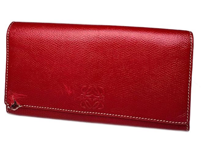 Vintage Loewe Madrid Leather Wallet Red