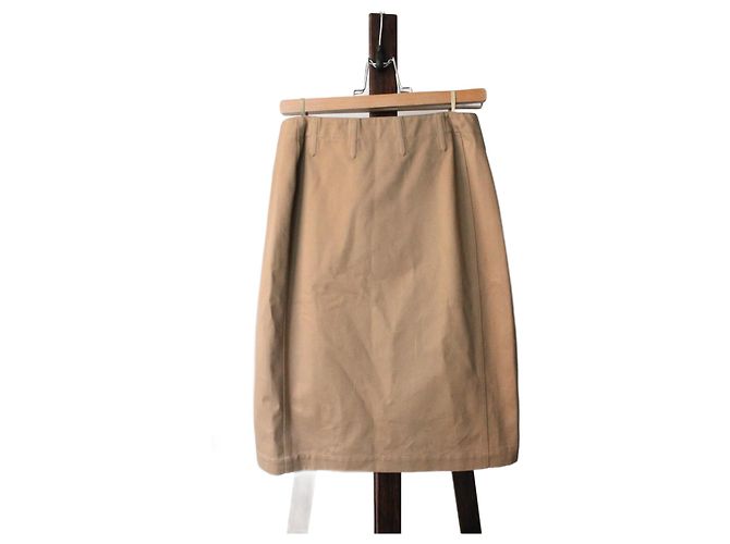 Alaïa beige/braune Baumwollrock neu mit Etikett Größe 34