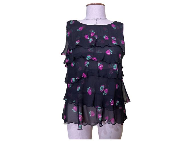 Top de seda Love Moschino morango Multicor