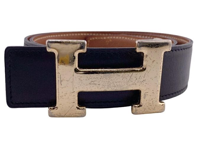 Hermès HERMES Constance H Belt 1995 Black Men's