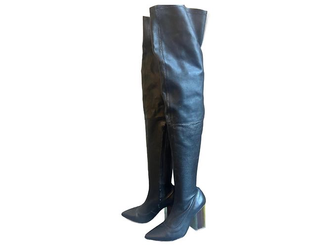 Zimmermann Black Leather Thigh High Boots