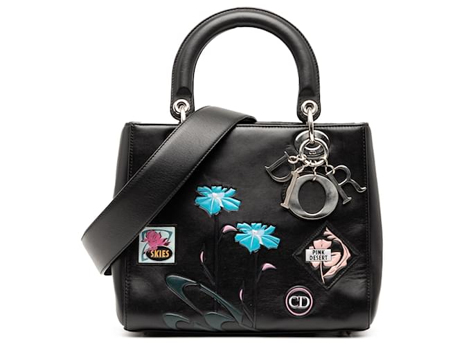 Dior Black Medium Calfskin Paradise Lady Dior Leather Pony-style calfskin  ref.2586935