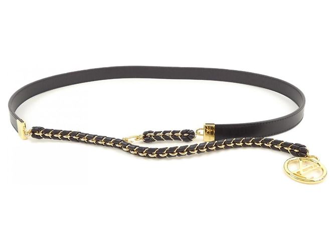 Geflochtene Kettengürtel von Louis Vuitton Schwarz Golden