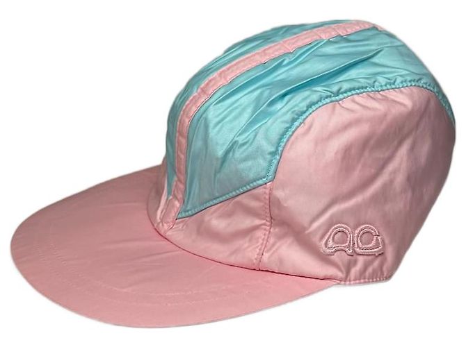 Vintage Courreges Polyester SnapBack Turquoise Pink