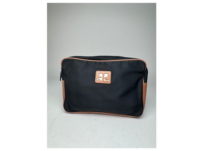 Clutch Vintage Courreges Negro Marrón